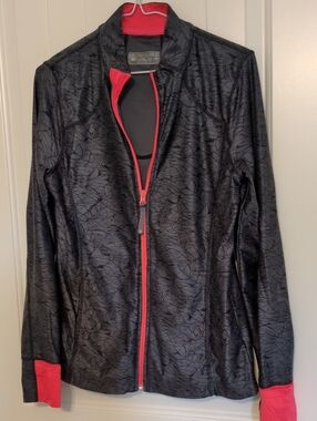 Mondetta Black Zip-Up Jacket with Pink Trim